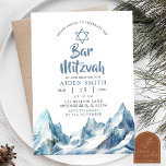 Convite Bar de Montanha Iceberg Mitzvah<br><div class="desc">Convite para o Convite à Apresentação do Bar Mitzvah,  em Iceberg,  | Convite para o Bar Mitzvah de inverno Hebraico | Convite à Bar de Iceberg Azul Mitzvah | Convite religioso hebraico | Judeu convocado para o convite da Torá</div>