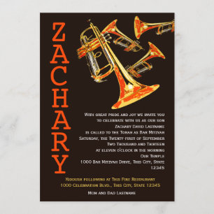 Convite Bar de Música de Trompete Mitzvah