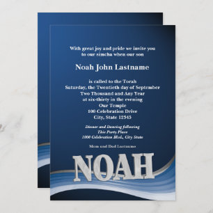 Convite Bar de Nome Personalizado Mitzvah Noah
