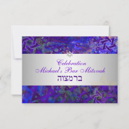 Convite Bar de recepção PixDezines mitzvah/violet/prata