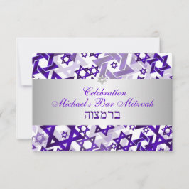 Convite bar de recepção PixDezines mitzvah/violet/prata