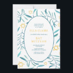 Convite Bar de Watercolor Botanical Star - Foto Mitzvah<br><div class="desc">Cartão perfeito para anunciar um morcego mitzvah, bar mitzvah ou outra celebração judaica! A mão fez a aquarela de arte para você na frente e foto atrás! TOTALMENTE PERSONALIZÁVEL! Clique em "Personalizar" acima para editar o texto e adicionar sua própria foto. Clique em "editar usando a ferramenta design" para ajustar...</div>