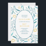 Convite Bar de Watercolor Botanical Star - Foto Mitzvah<br><div class="desc">Cartão perfeito para anunciar um morcego mitzvah, bar mitzvah ou outra celebração judaica! A mão fez a aquarela de arte para você na frente e foto atrás! TOTALMENTE PERSONALIZÁVEL! Clique em "Personalizar" acima para editar o texto e adicionar sua própria foto. Clique em "editar usando a ferramenta design" para ajustar...</div>