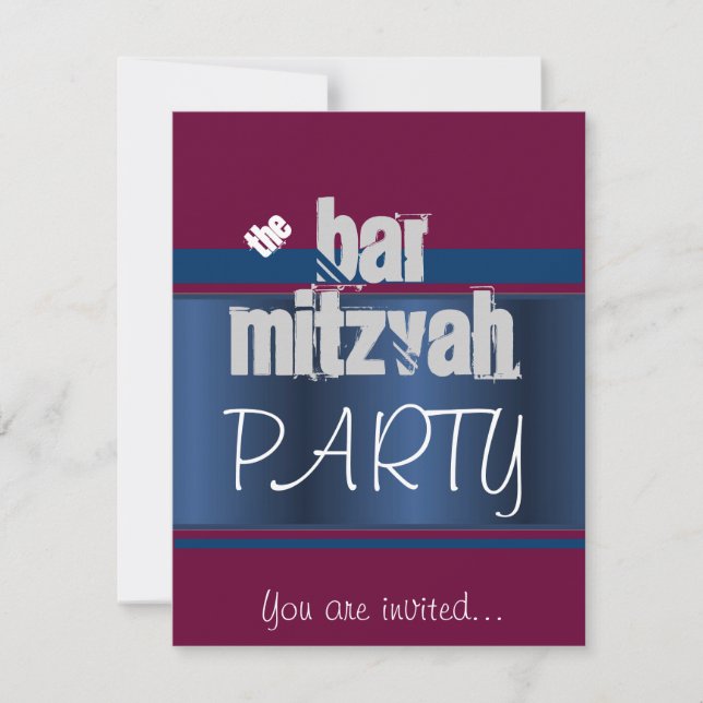Convite Bar do Red Bat Mitzvah partido Mitzvah (Frente)