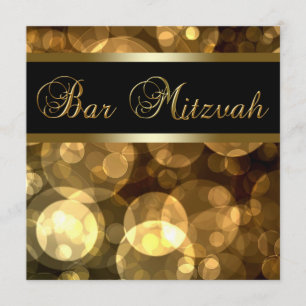 Convite Bar Dourado Elegante Mitzvah