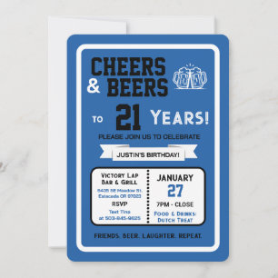 Convite Bar Esportivo Aniversário de 21 Anos de Gritos e C