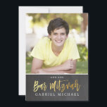 Convite BAR FOTO MITZVAH — escrevendo de ouro moderno para<br><div class="desc">pelo kat massard >> kat@simplysweetPAPERIE.com <<< design de convite de tendência para o BAR do seu filho MITZVAH Setup como modelo, é simples você adicionar seus próprios detalhes ou clicar no botão personalizar e você pode adicionar ou alterar texto, fontes, tamanhos etc. DICA: 1. Para alterar/mover gráficos / alterar a...</div>