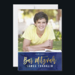 Convite BAR FOTO MITZVAH moderno, azul-aquarela, tipo ouro<br><div class="desc">pelo kat massard >> kat@simplysweetPAPERIE.com <<< design de convite de tendência para o BAR do seu filho MITZVAH Setup como modelo, é simples você adicionar seus próprios detalhes ou clicar no botão personalizar e você pode adicionar ou alterar texto, fontes, tamanhos etc. DICA: 1. Para alterar/mover gráficos / alterar a...</div>