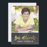 Convite BAR FOTOGRAFAR MITZVAH cinza moderna ouro<br><div class="desc">pelo kat massard >> kat@simplysweetPAPERIE.com <<< design de convite de tendência para o BAR do seu filho MITZVAH Setup como modelo, é simples você adicionar seus próprios detalhes ou clicar no botão personalizar e você pode adicionar ou alterar texto, fontes, tamanhos etc. DICA: 1. Para alterar/mover gráficos / alterar a...</div>