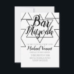 Convite Bar Geométrico Negro e Branco Mitzvah<br><div class="desc">Convites à Celebração Judaica - Bar Mitzvah Convites Geométricos</div>