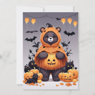Convite Bar Halloween Cartografia Animal Engraçada Adoráve