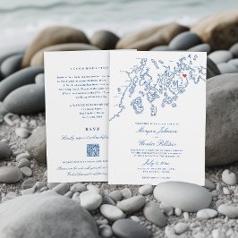 Convite Bar Harbour Maine All-in-One QR code RSVP Wedding