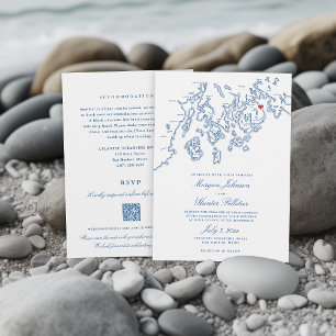 Convite Bar Harbour Maine All-in-One QR code RSVP Wedding