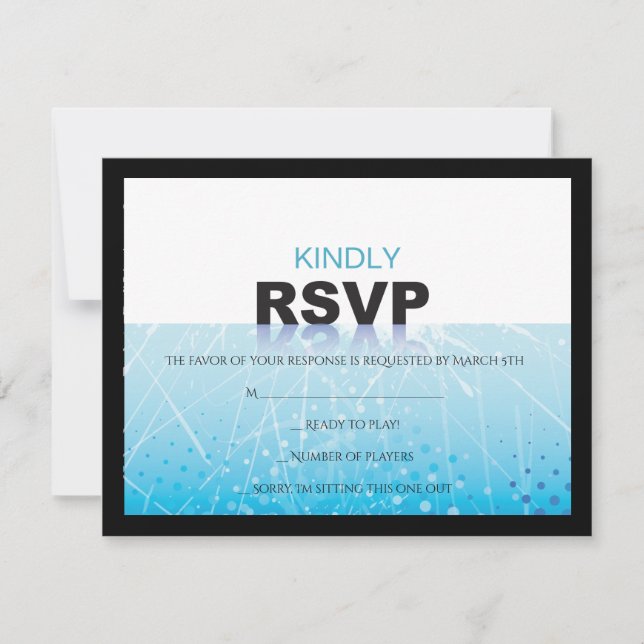 Convite Bar ICE HOCKEY Bat Mitzvah Responde RSVP Card (Frente)