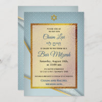 Bar Judeu Mitzvah, Estrela Dourada, Azul Claro