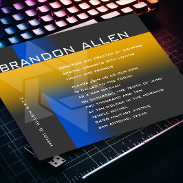 Convite Bar Mitzvah Azul e Amarelo em Qualquer Cor