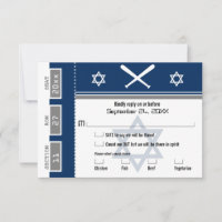 Bar Mitzvah Baseball Ticket RSVP com opção de refe