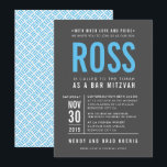 Convite BAR MITZVAH cinza do tipo bloco ousado moderno aqu<br><div class="desc">por kat massard >> WWW.SIMPLYSWEETPAPERIE.COM <<< - - - - - - - - - - - CONTATE ME para ajudar a equilibrar seu tipo perfeitamente Adore o design, mas gostaria de ver algumas mudanças - outro esquema de cores, produto, adicionar uma foto ou adaptado para uma ocasião diferente -...</div>