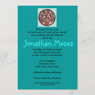 Convite Bar Mitzvah - Círculo da Vida Hamsa