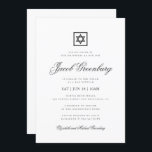 Convite Bar Mitzvah - Clássico Simples Minimalista<br><div class="desc">Design é composto por tipografia sans serif e por tipografia de script cursivo lúdica sobre um fundo simples. 

Disponível aqui:http://www.zazzle.com/store/selectpartysupplies</div>