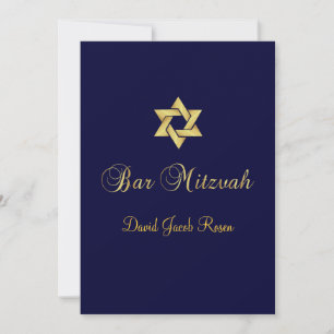 Convite Bar Mitzvah/cor de fundo preto/dourado/escuro