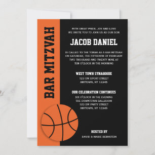Convite Bar Mitzvah de Basquetebol