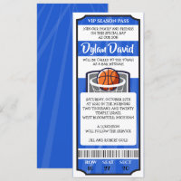 Convite Bar Mitzvah de BILHETE DE BASQUETE