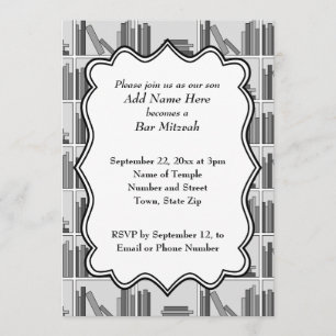 Convite Bar Mitzvah do design da biblioteca