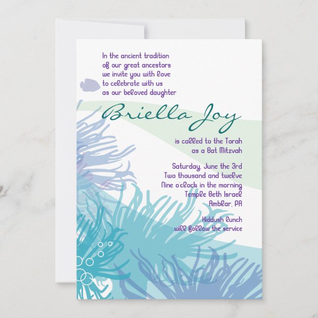 Convite Bar Mitzvah do Oceano Mar (Frente)
