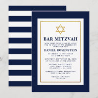 Bar Mitzvah Dourado Azul e Branco Strike