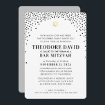 Convite BAR MITZVAH elegante, arco moderno, ouro negro<br><div class="desc">pelo kat massard >> kat@simplysweetPAPERIE.com <<< design de convite de tendência para o BAR do seu filho MITZVAH Setup como modelo, é simples você adicionar seus próprios detalhes ou clicar no botão personalizar e você pode adicionar ou alterar texto, fontes, tamanhos etc. DICA: 1. Para alterar/mover gráficos / alterar a...</div>