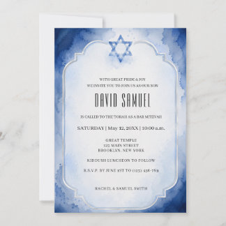 Convite Bar Mitzvah Elegante Moderno