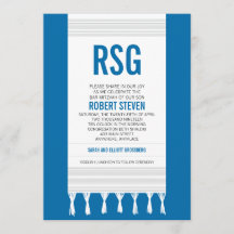 Bar Mitzvah, em Monograma White Stripe Tallit