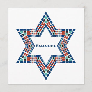 Convite Bar Mitzvah Emanuel Estrela David Mosaico