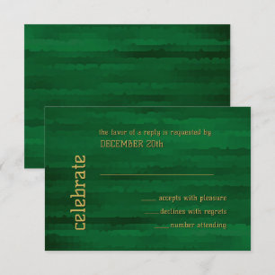 Convite Bar Mitzvah Emerald Green Techno Streaks RSVP