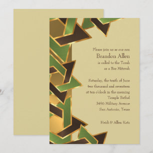 Convite Bar Mitzvah, Estrela Castanha Dourada de David