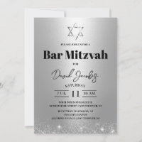 Bar Mitzvah Estrela de Davi Judaica Moderna Prata