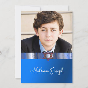 Convite Bar Mitzvah, estrela de David, personalizada