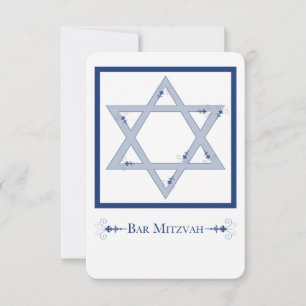 Convite bar mitzvah (estrela do david elegance)