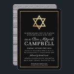 Convite BAR MITZVAH - estrela do ouro simples branco preto<br><div class="desc">por kat massard >> https://linktr.ee/simplysweetpaperie << Um design de convite moderno, simplesmente clássico, para o BAR do seu filho, Bat ou B'NAI MITZVAH TIP :: 1. Para alterar/mover gráficos e fontes e adicionar mais texto - pressione o botão "personalizar". - - - - - - - - - - -...</div>