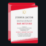 Convite BAR MITZVAH - estrela vermelha moderna e simples<br><div class="desc">por kat massard >> www.simplysweetPAPERIE.com << Um design simples, mas clássico, para a celebração do BAT MITZVAH do seu filho. Uau seus amigos e família com este pequeno número;D Configuração como modelo é simples você adicionar seus próprios detalhes, adicionar sua foto ou clicar no botão personalizar e você pode adicionar...</div>