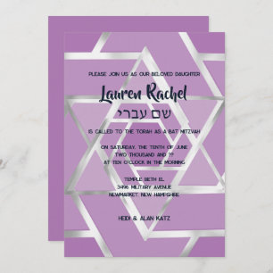 Convite Bar Mitzvah Estrelas em Camadas de David Quaisquer