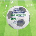 Convite Bar Mitzvah Fotografia da Bola de Futebol<br><div class="desc">Estes convites casuais de chic são perfeitos para qualquer celebração de Bar desportivo Mitzvah. Cada linha de texto é perfeitamente personalizável para dizer exatamente o que você quer! Adicione a sua foto ao fundo para torná-la uma manutenção especial. Encontre produtos coordenadores na Coleção de Esportes Mitzvah do Bar.</div>