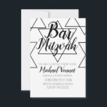 Convite Bar Mitzvah Geométrico Preto e Branco<br><div class="desc">Convites de Celebração Judaica- Convites Geométricos de Bar Mitzvah</div>