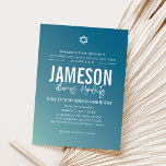 Convite BAR MITZVAH - gradiente de menta azul-escura da es<br><div class="desc">por kat massard >> kat@simplysweetPAPERIE.com << CONTACT ME para texto personalizado ou para adicionar quaisquer linhas em Hebraico Ame o design, mas gostaria de ver algumas mudanças - outro esquema de cores, produto, adicionar uma foto ou adaptado para uma ocasião diferente - sem preocupações me contate - estou feliz em...</div>