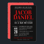 Convite BAR MITZVAH - Invit vermelho preto da pilha geomét<br><div class="desc">por kat massard >> WWW.SIMPLYSWEETPAPERIE.COM <<< - - - - - - - - - - - CONTATE ME para ajudar a equilibrar seu tipo perfeitamente Adore o design, mas gostaria de ver algumas mudanças - outro esquema de cores, produto, adicionar uma foto ou adaptado para uma ocasião diferente -...</div>