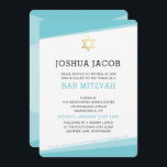 Convite BAR MITZVAH INVITE azul-turquesa simples e moderno<br><div class="desc">por kat massard >> www.simplysweetPAPERIE.com << Um design simples, mas clássico, para a celebração do BAR MITZVAH do seu filho. Uau seus amigos e família com este pequeno número;D Configuração como modelo é simples para você adicionar seus próprios detalhes, adicionar sua foto ou clicar no botão personalizar e você pode...</div>