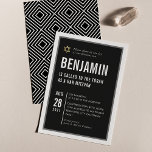Convite BAR MITZVAH legal tipografia moderna branco preto<br><div class="desc">por kat massard >> kat@simplysweetPAPERIE.com << CONTACT ME para texto personalizado ou para adicionar quaisquer linhas em Hebraico Ame o design, mas gostaria de ver algumas mudanças - outro esquema de cores, produto, adicionar uma foto ou adaptado para uma ocasião diferente - sem preocupações me contate - estou feliz em...</div>
