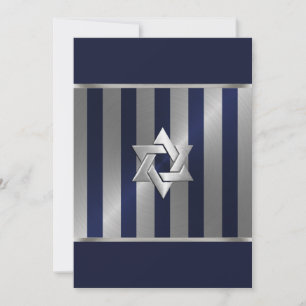 Convite Bar Mitzvah Marinho e estrela da distribuição de