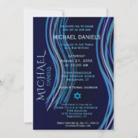 Bar Mitzvah Marinho Oração Azul Shawl